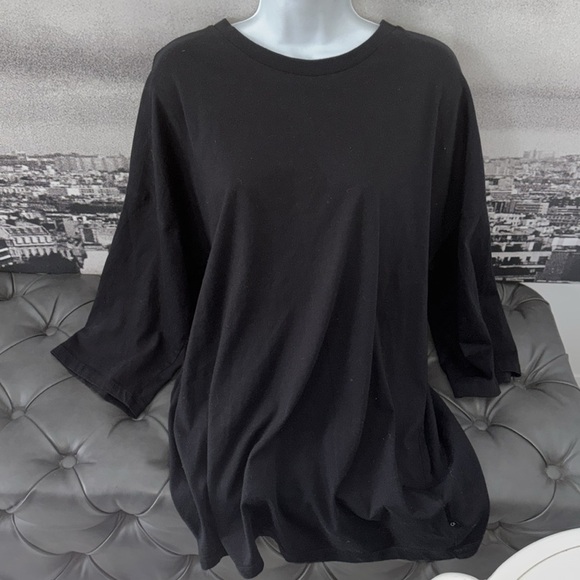 Calvin Klein black crewneck liquid touch oversized long sleeve top Sz XL - Picture 1 of 14